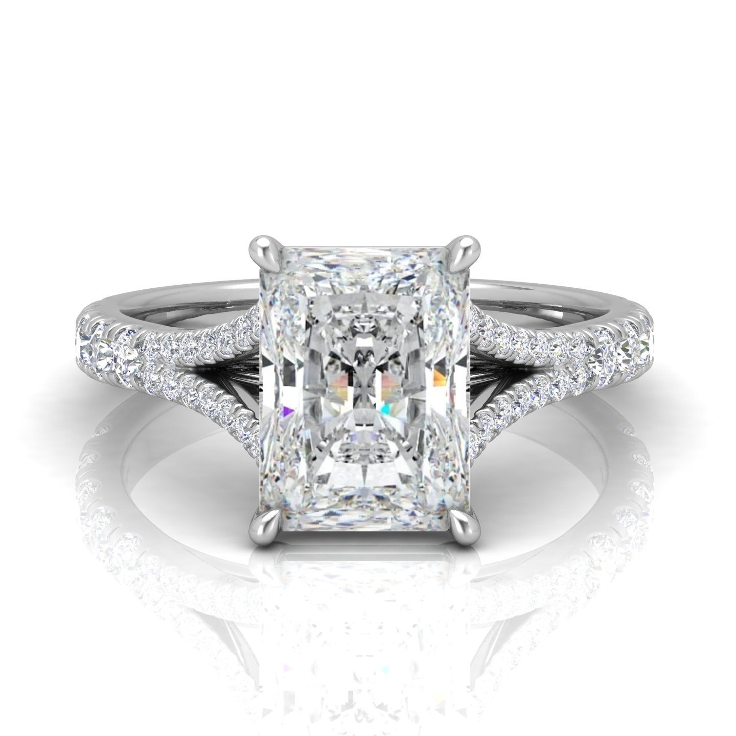 Julie Radiant Diamond Split Shank Engagement Ring