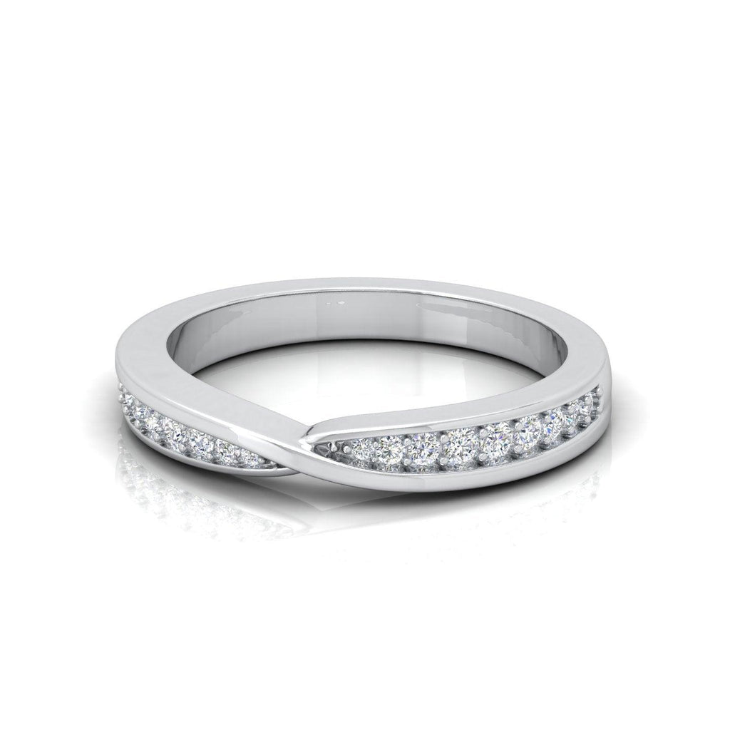 0.25 Carat D/VS Round Diamond Twisted Shank Designer Half Eternity Wedding Ring - amadadiamonds