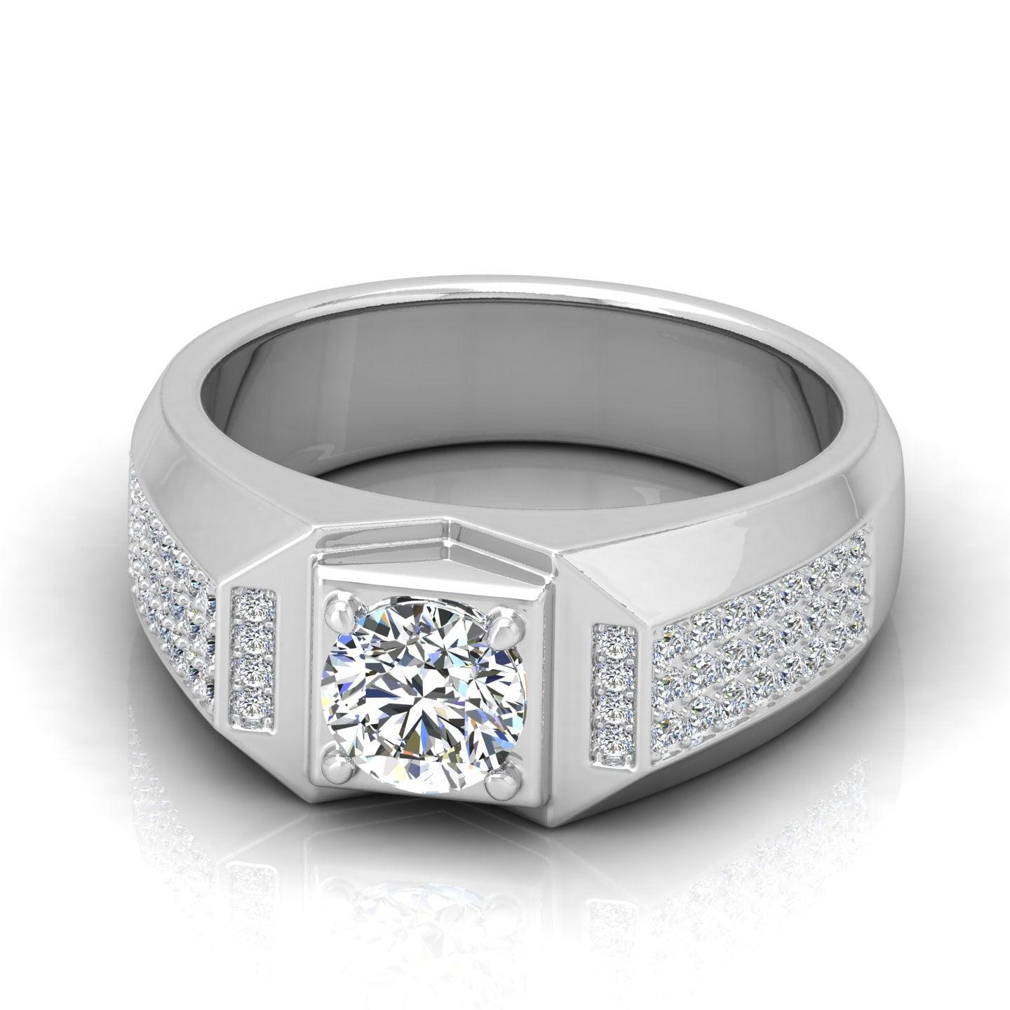 CERTIFIED F/VS 1.50CT ROUND DIAMOND SOLITAIRE WITH ACCENTS ENGAGEMENT RING FOR HIM