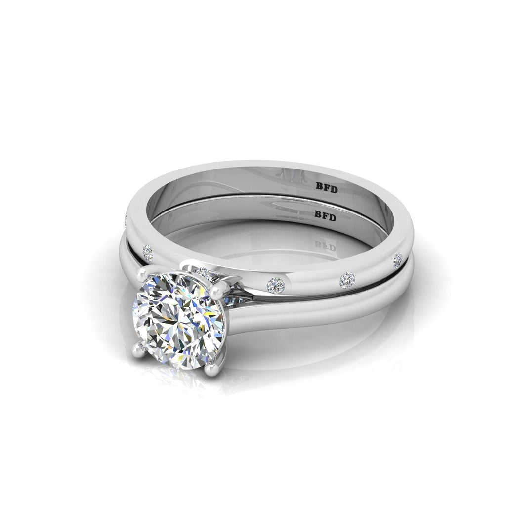 Certified Classic Round Diamond Solitaire Engagement Ring With Band 1.20ct E/VS