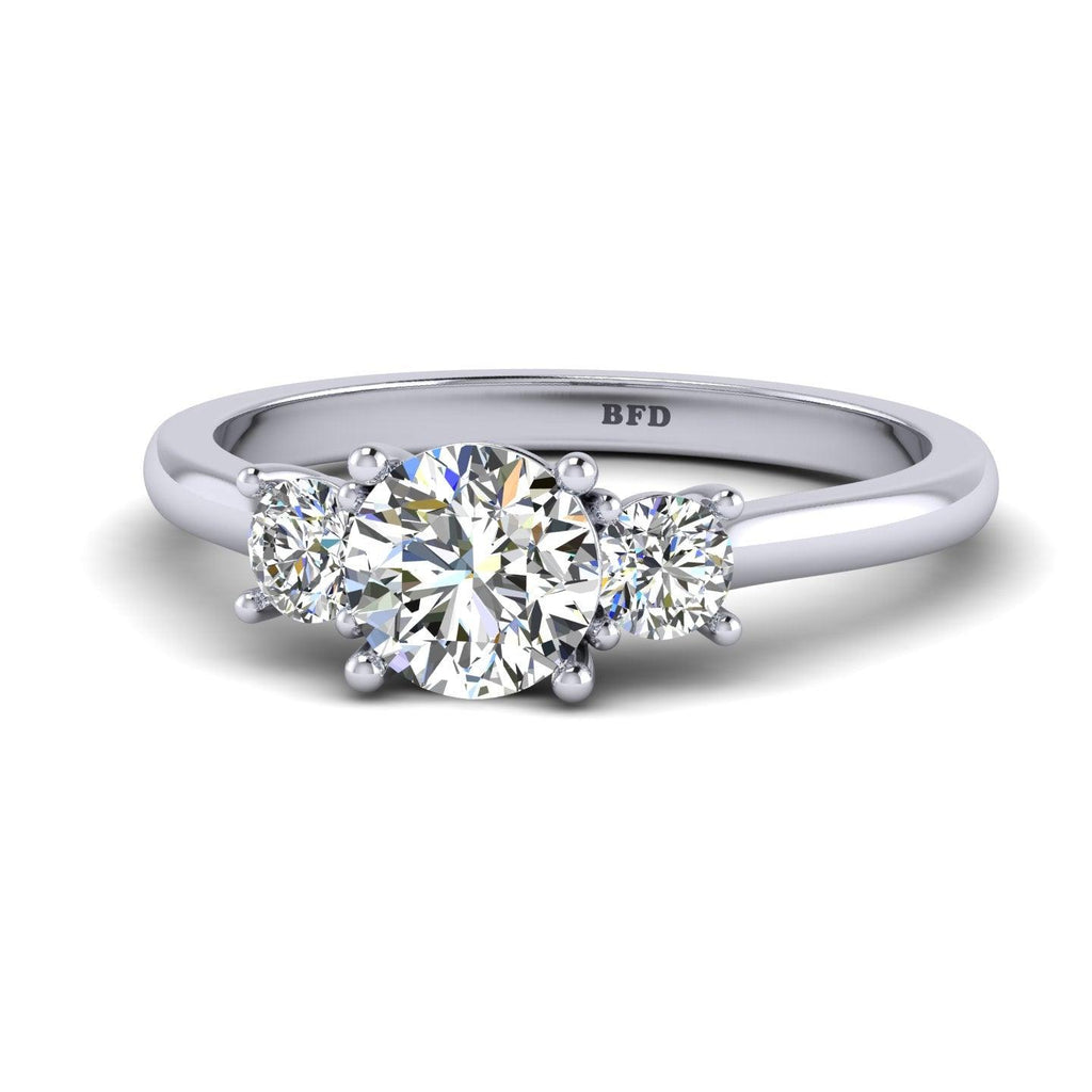 Casual Round Diamond Trilogy Engagement Ring in Platinum 1.00Ct-3.00Ct