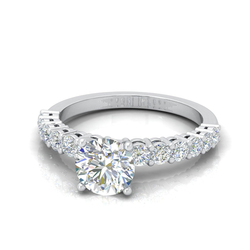 Round Diamond Designer Engagement Ring in Gold / Platinum 1.50Ct