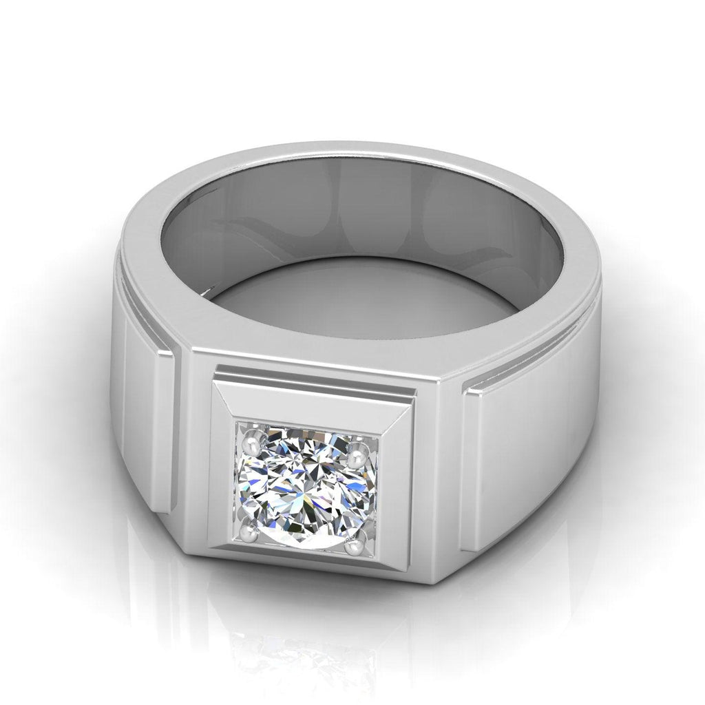 Certified E/VS 1.00Ct Round Diamond Solitaire Engagement Ring For Him