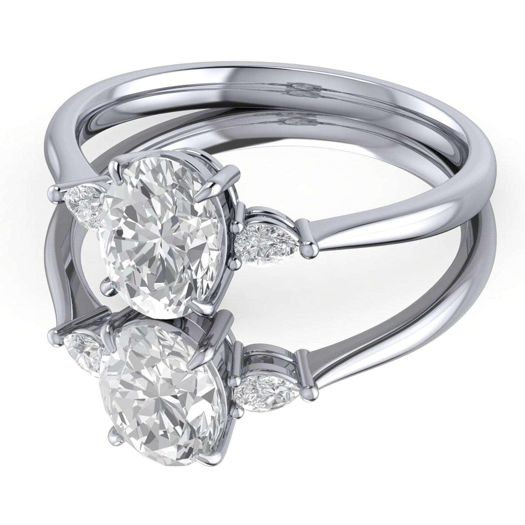 4.50Ct - 5.50CT IGI Certified Oval Diamond Trilogy Engagement Ring in Platinum