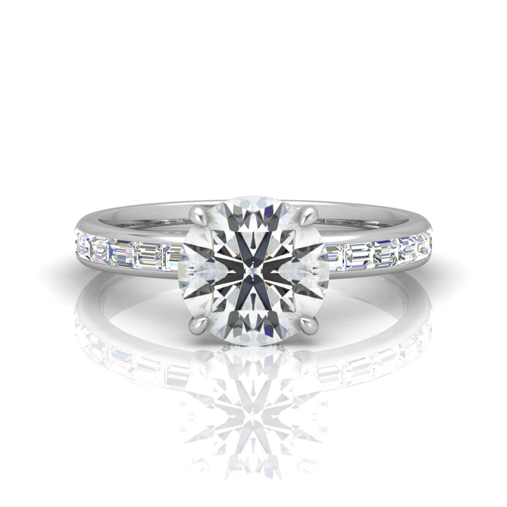 Classic Hidden Halo Channel Set Engagement Ring - Round
