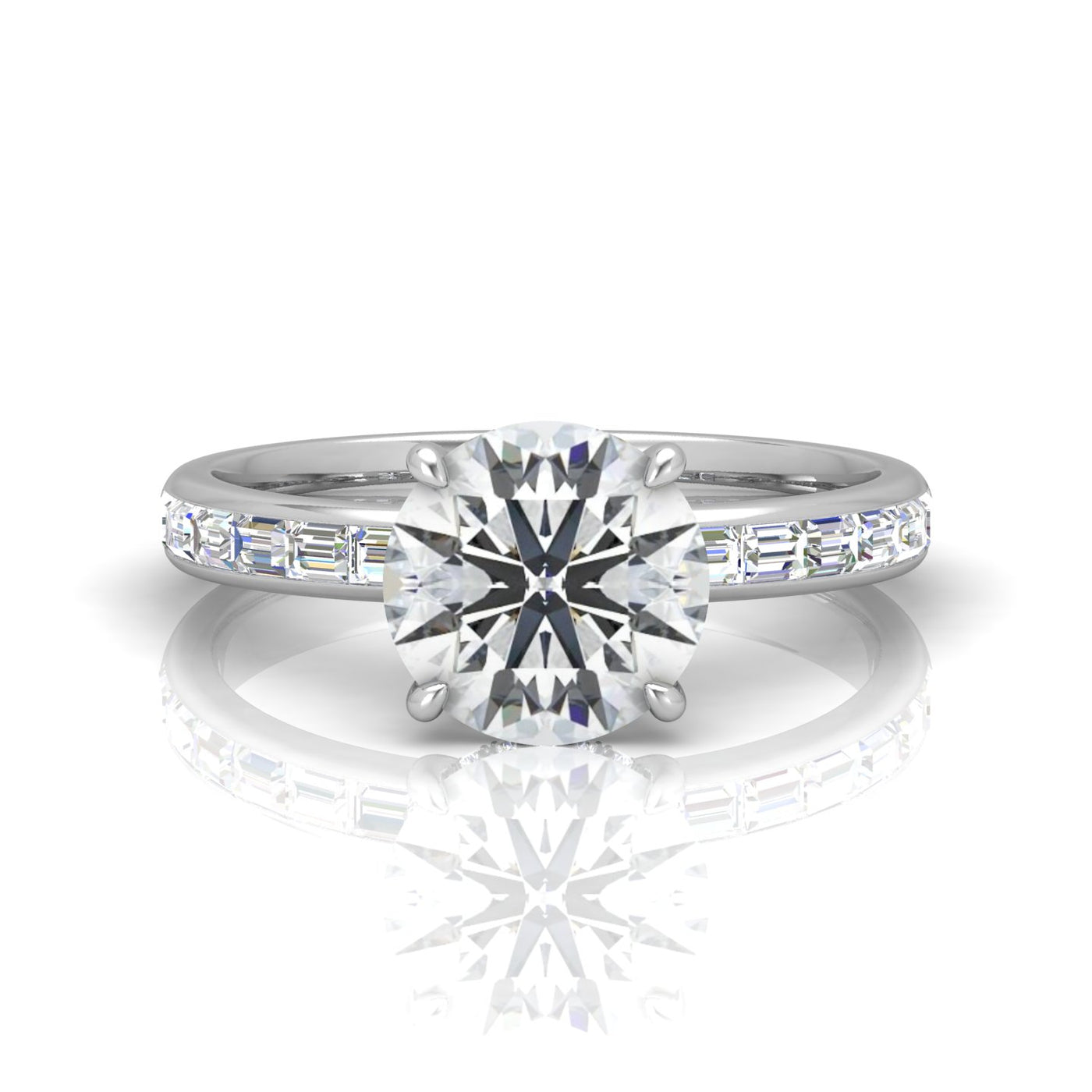 Classic Hidden Halo Channel Set Engagement Ring - Round