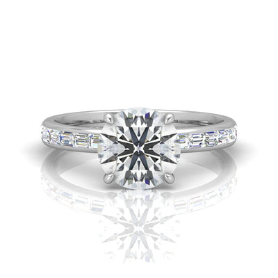 Classic Hidden Halo Channel Set Engagement Ring - Round