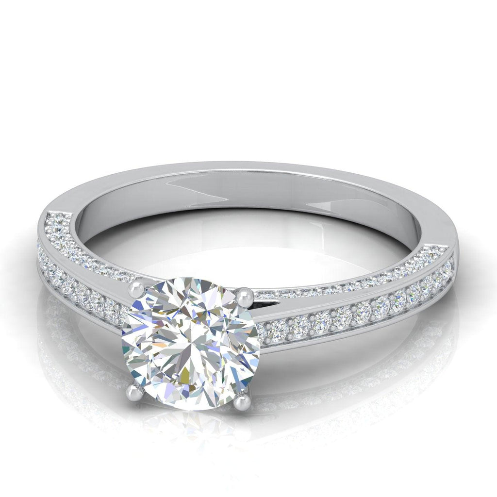 Certified Round Diamond Engagement Ring 2.00Carat E/VS