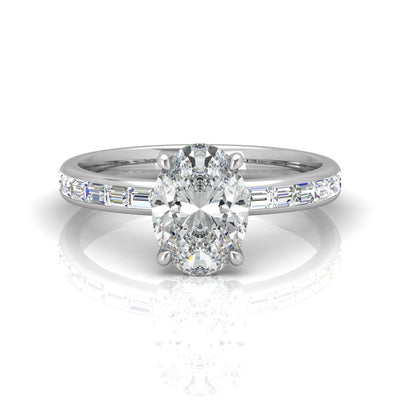 Classic Hidden Halo Channel Set Engagement Ring - Oval