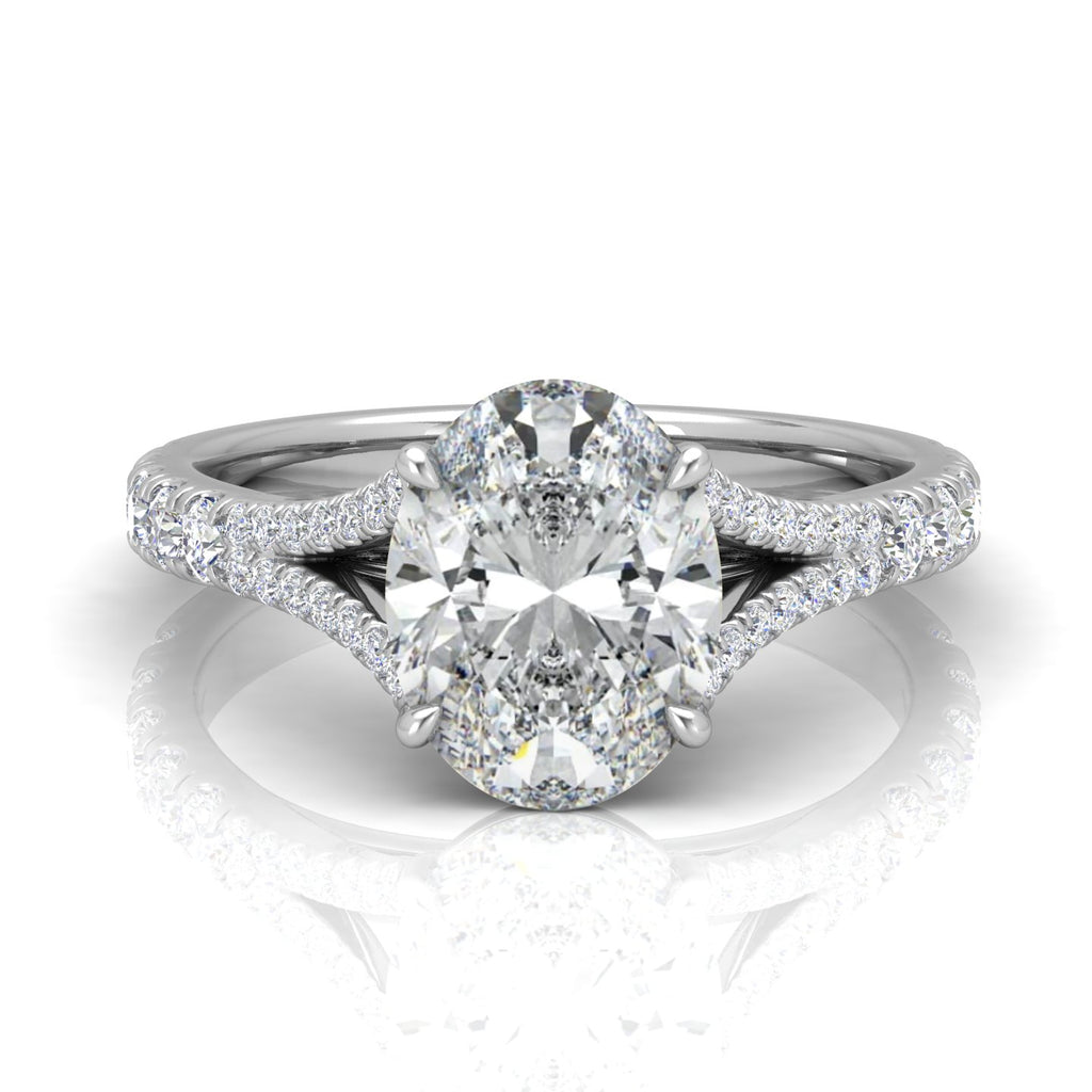 Julie Oval Diamond Split Shank Engagement Ring