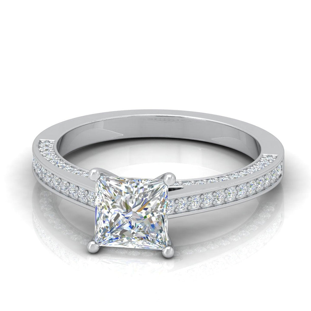 Certified Princess Diamond Engagement Ring 2.00Carat E/VS