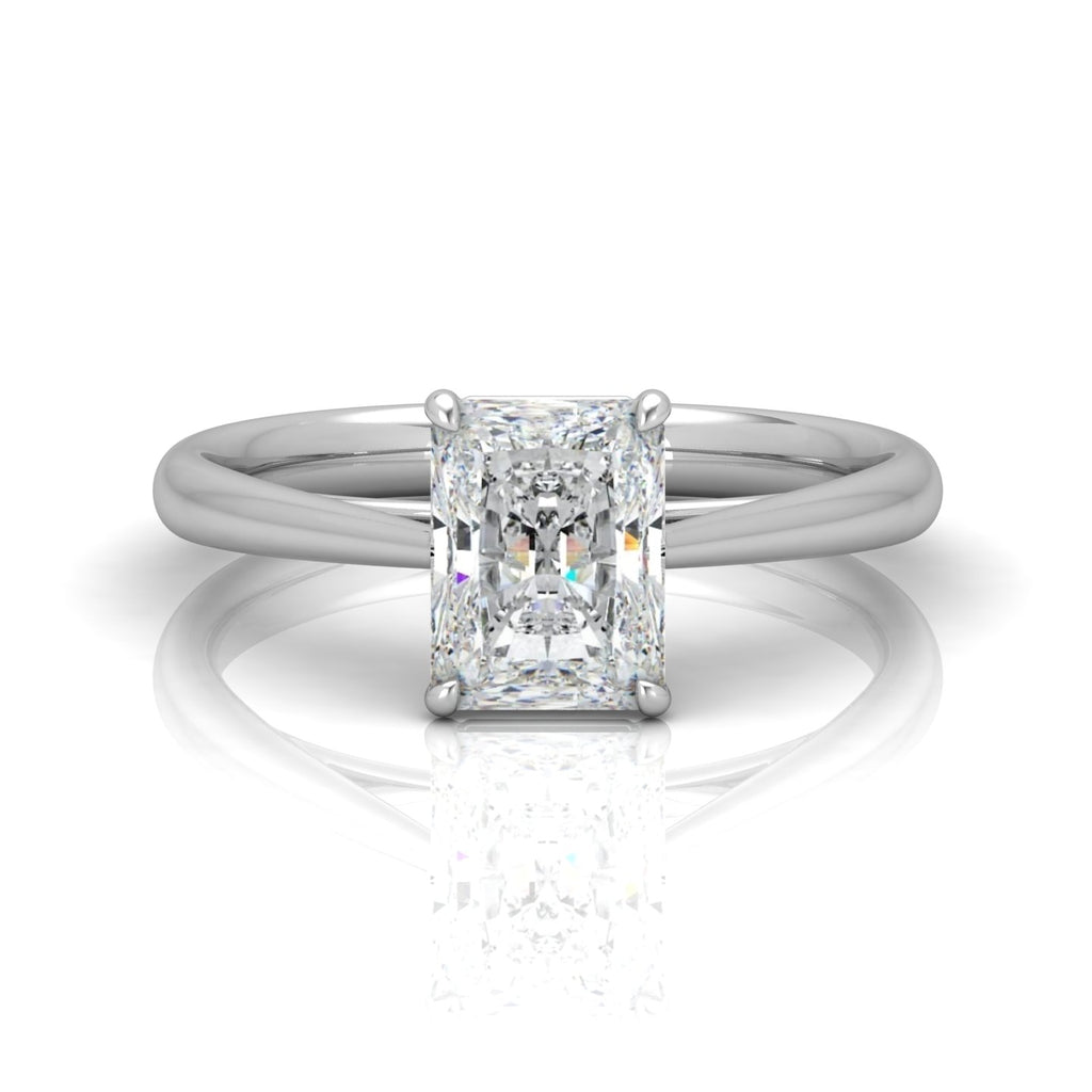 Radiant Diamond Cathedral Solitaire Ring