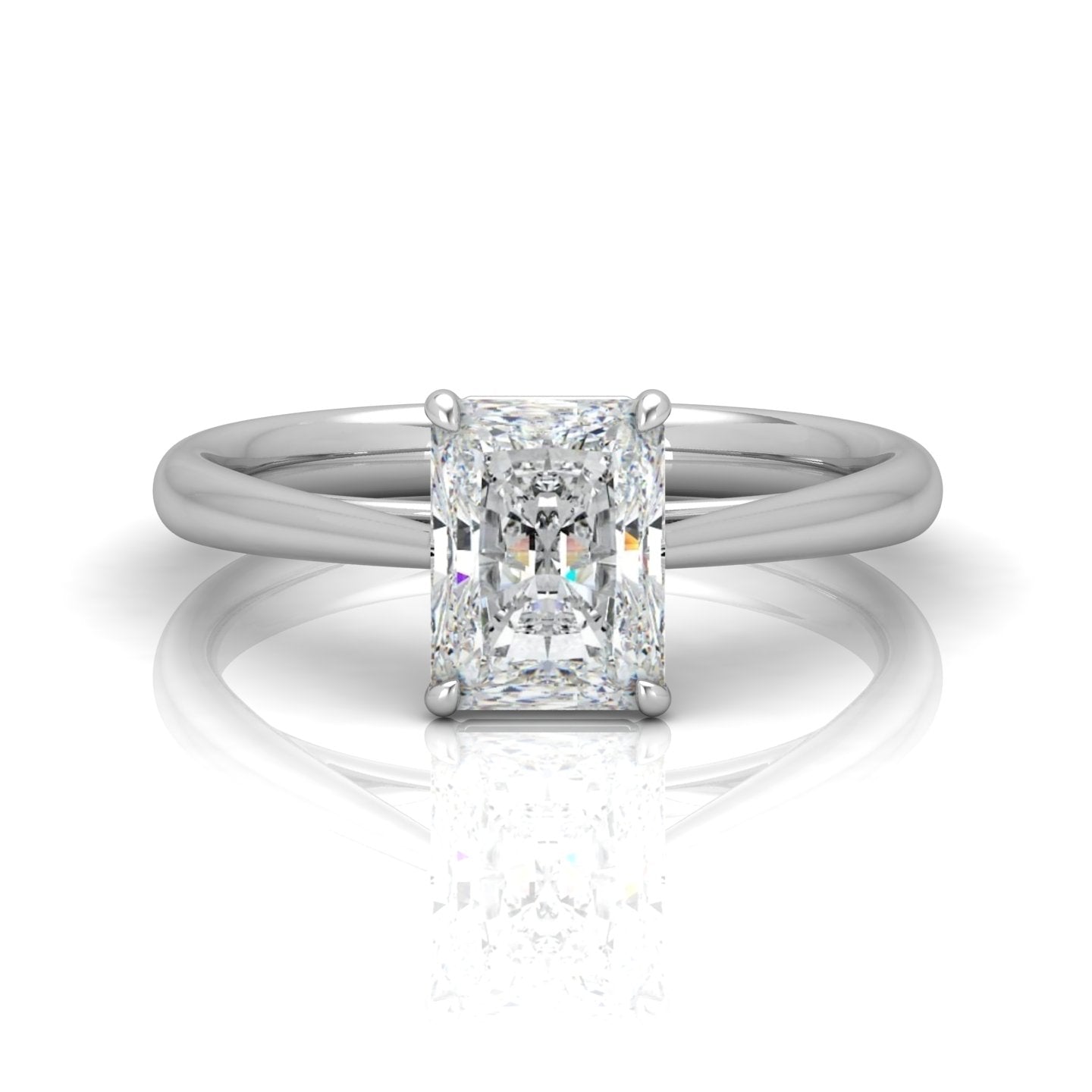 Radiant Diamond Cathedral Solitaire Ring