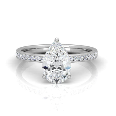 Channel Set Pear Diamond Engagement Ring