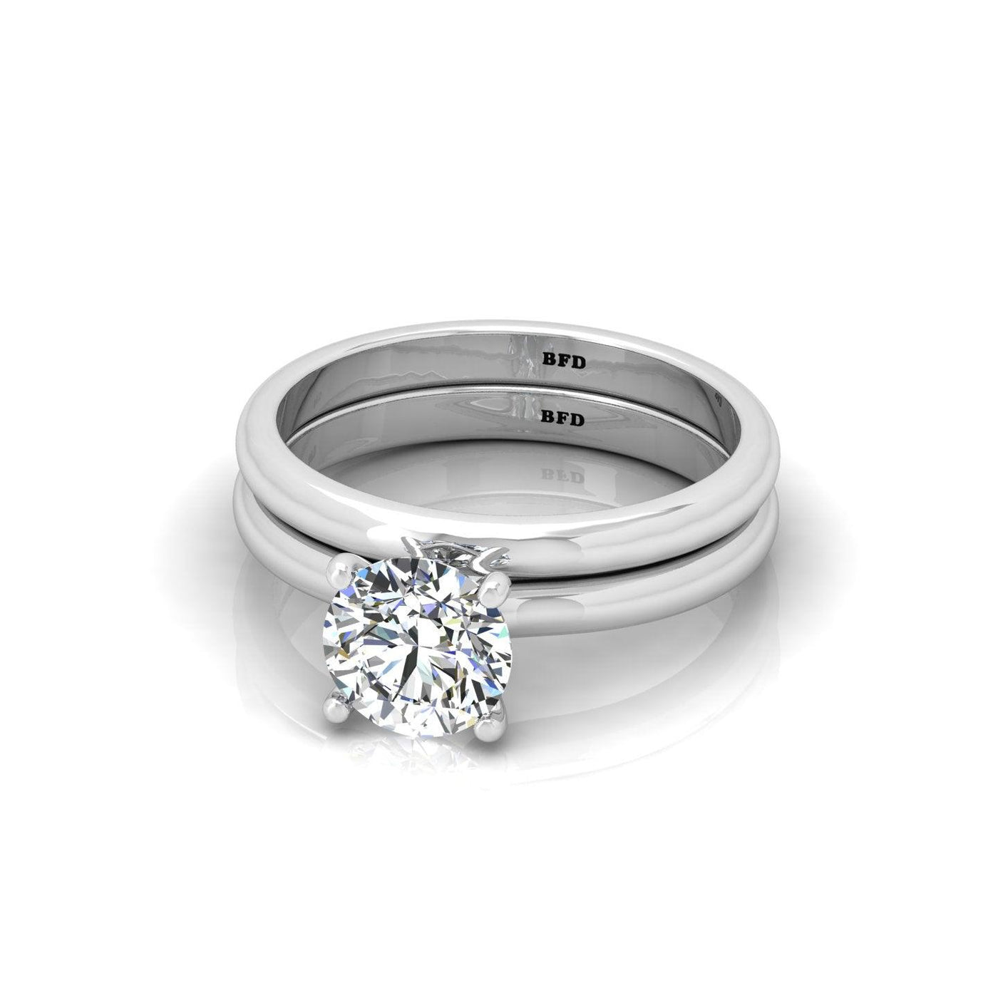 Certified Round Diamond Solitaire Bridal Set Ring 2.00Carat E/VS