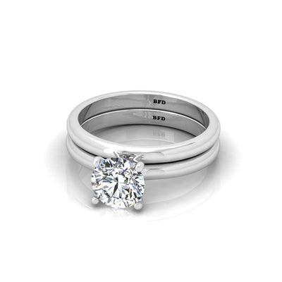 Certified Round Diamond Solitaire Bridal Set Ring 2.00Carat E/VS