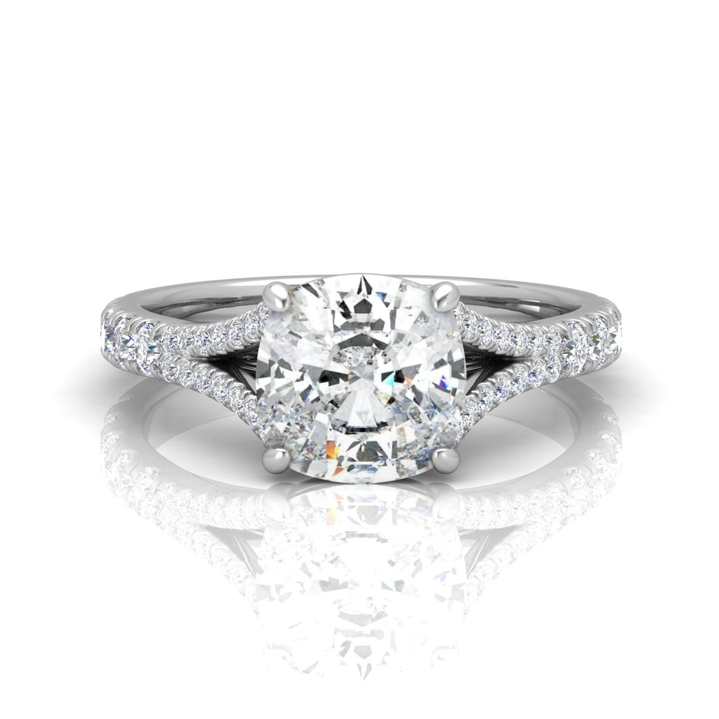 Julie Cushion Diamond Split Shank Engagement Ring