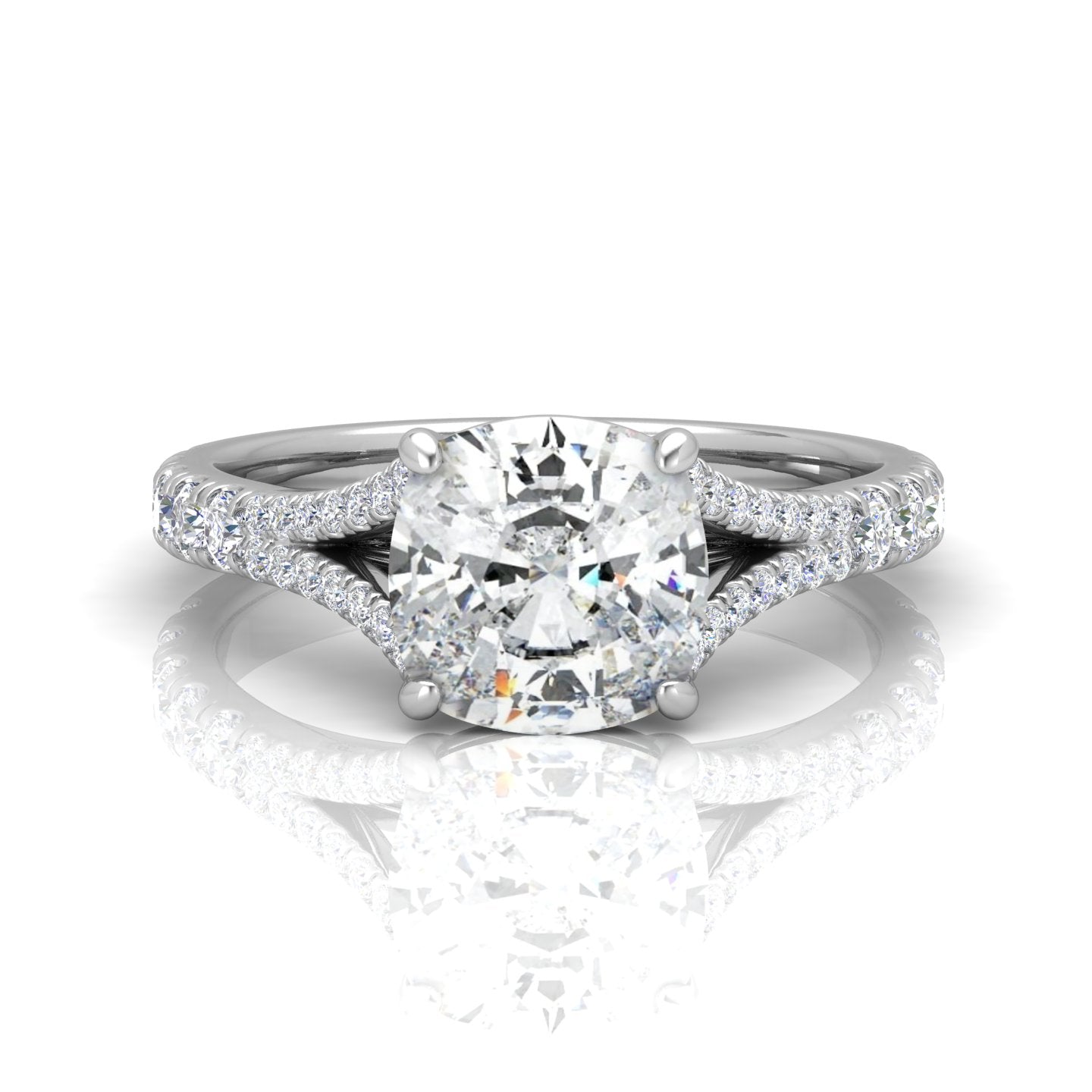 Julie Cushion Diamond Split Shank Engagement Ring