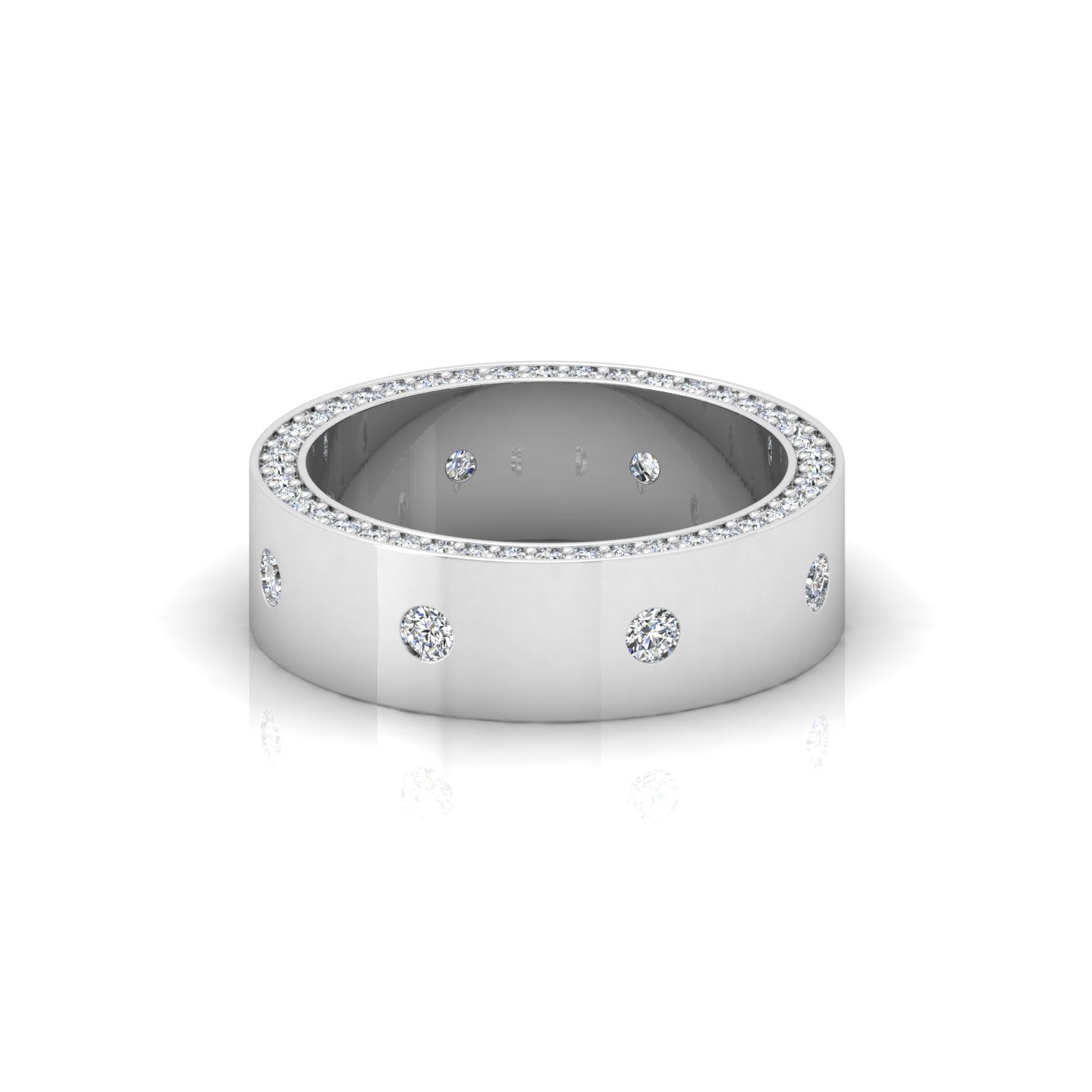 D/VVS 1.50CT Lab Grown Round Diamond Men’s Wedding Ring