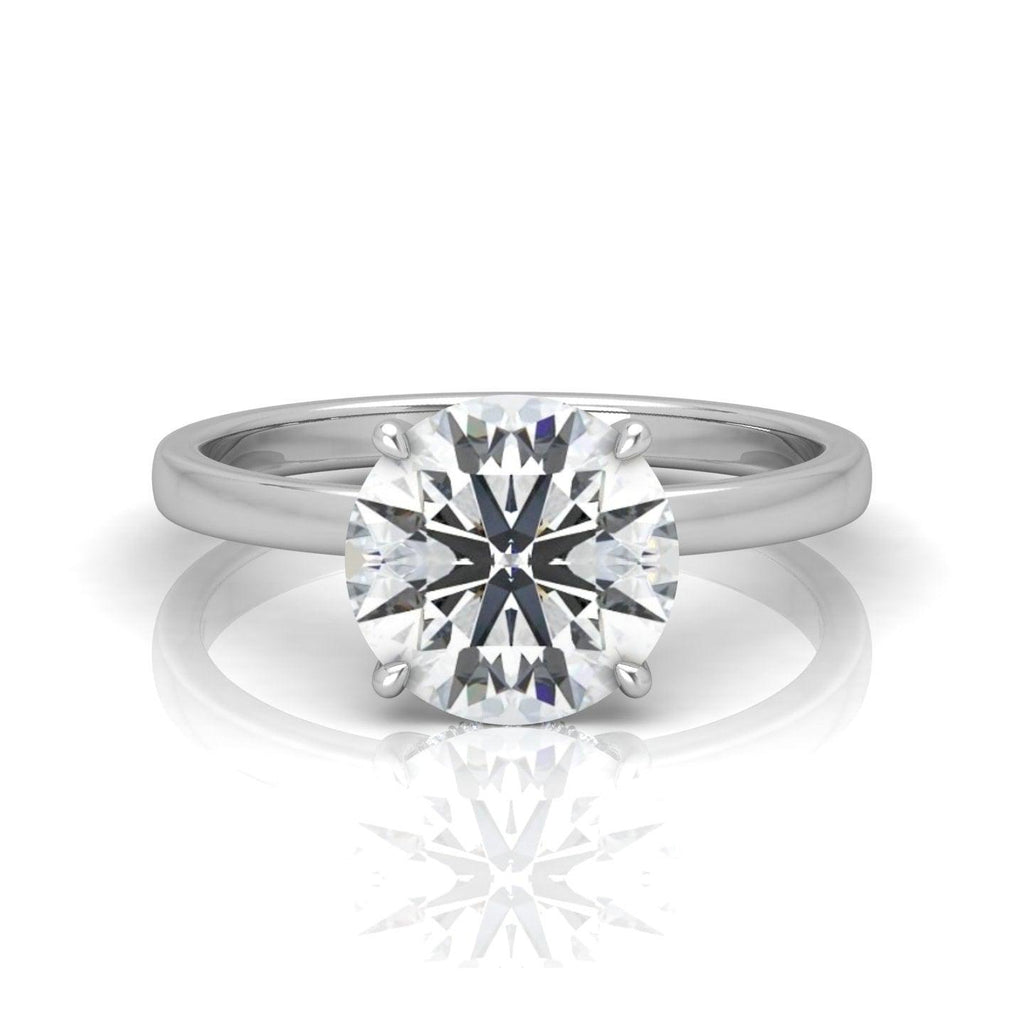 Classic Solitaire Hidden Halo Engagement Ring