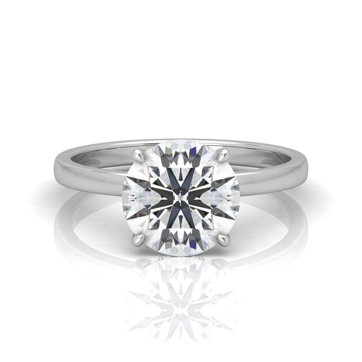 Classic Solitaire Hidden Halo Engagement Ring