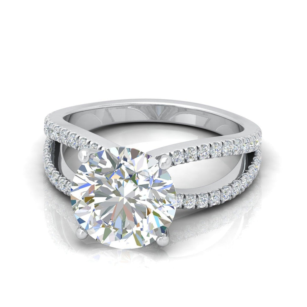 Last Piece IGI Certified 6.50Ct Huge Round Diamond Split Shank Engagement Ring in Platinum