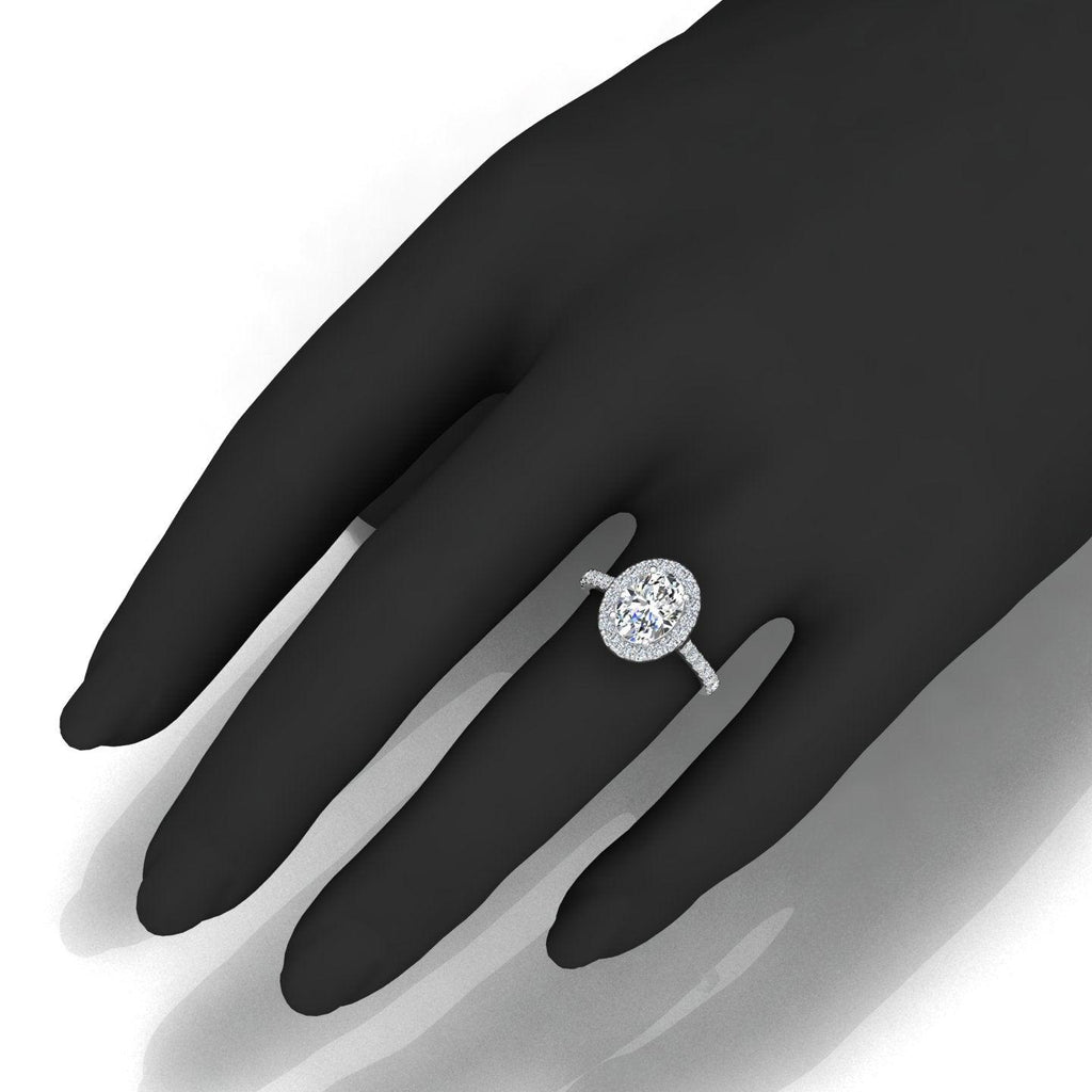 2.50CT IGI Certified Diamond Oval Cut Hidden Halo Engagement Ring