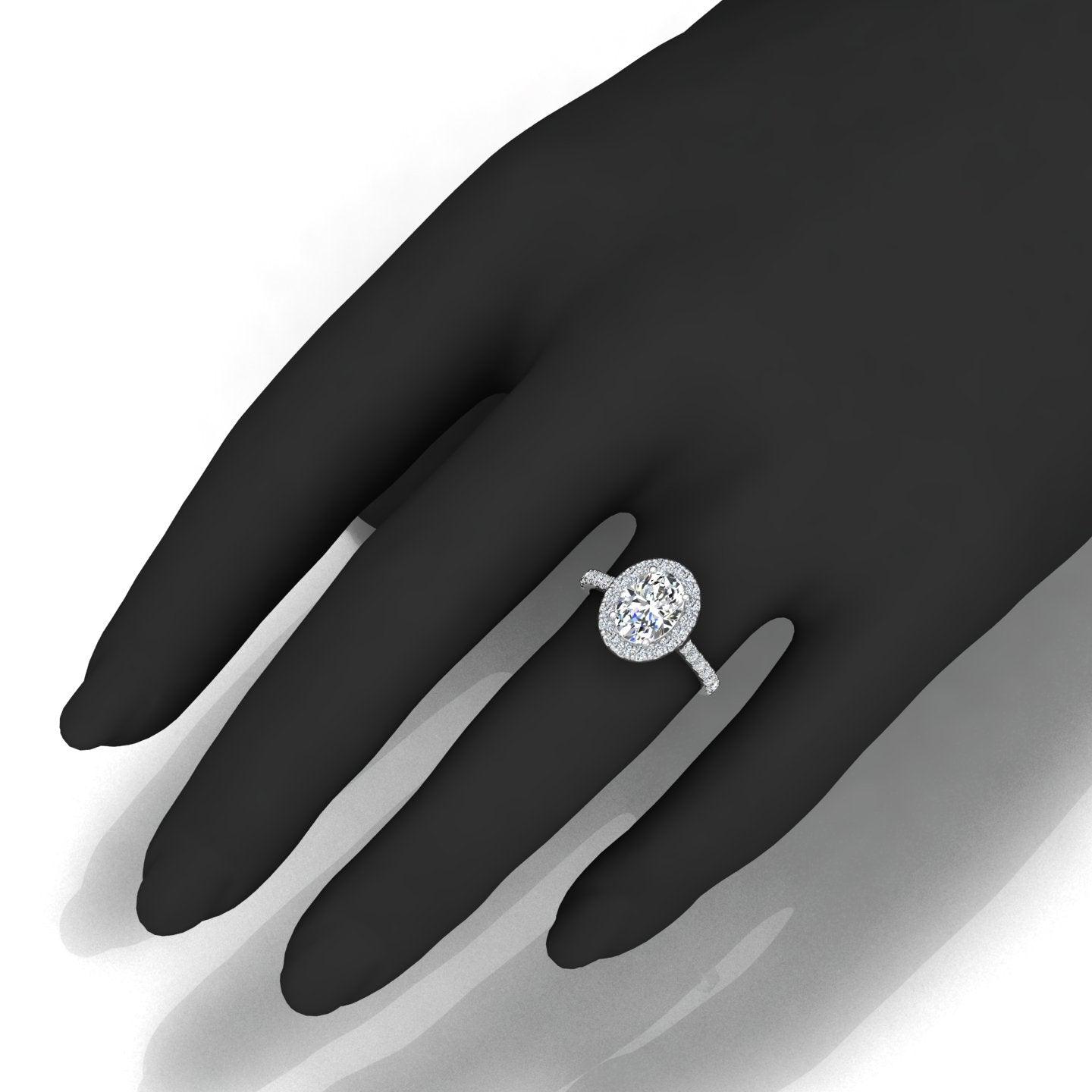 2.50CT IGI Certified Diamond Oval Cut Hidden Halo Engagement Ring