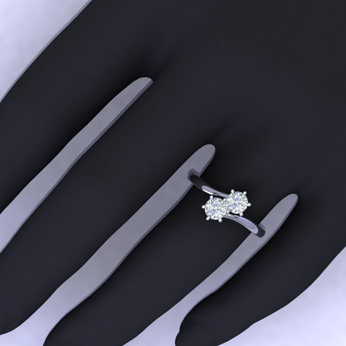 2.00 Carat D/VS IGI Certified Classic Round Diamond Solitaire Toi-Moi Engagement Ring - amadadiamonds
