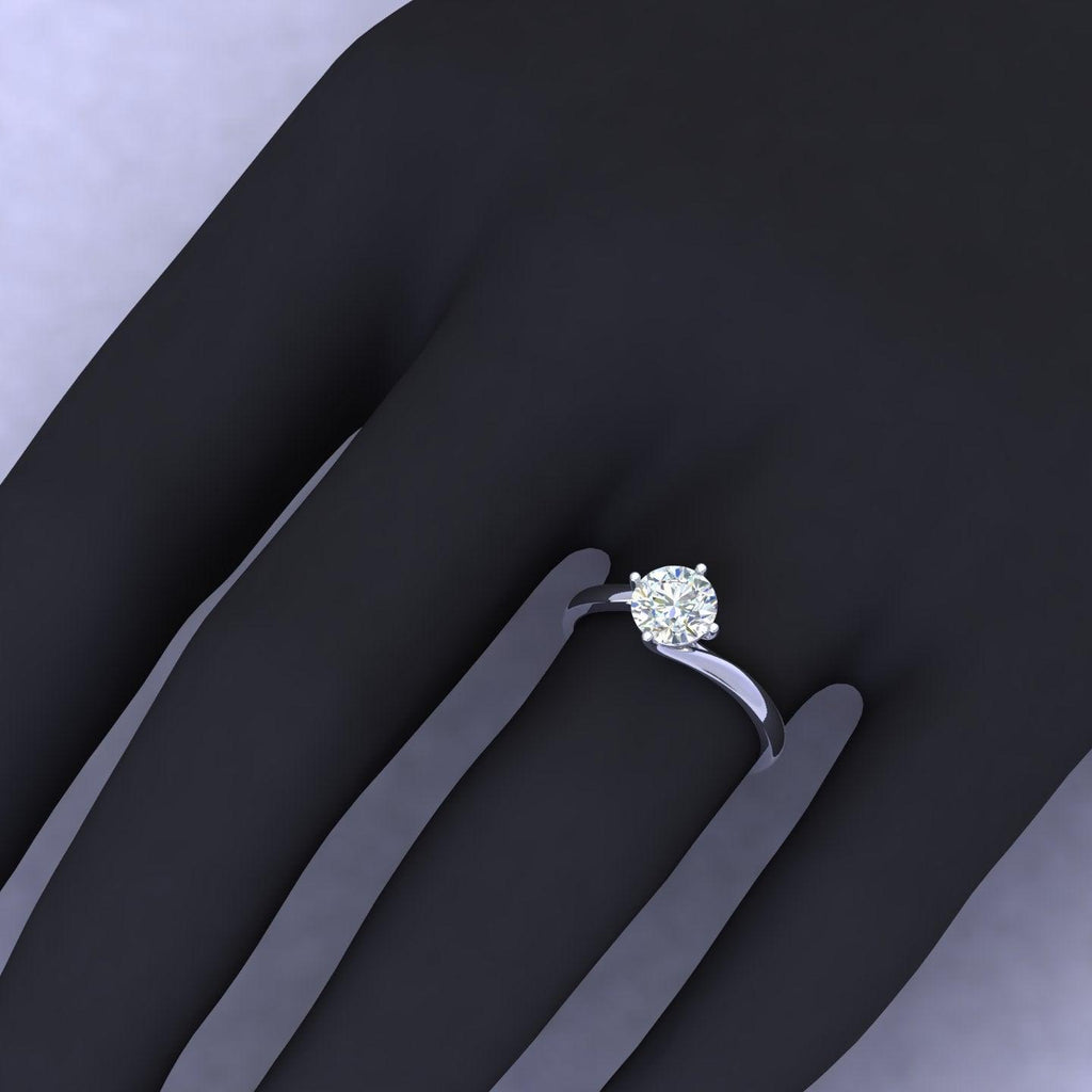 IGI Certified 1.00CT D/VS Classic Round Diamond Solitaire Engagement Ring In 18k Gold