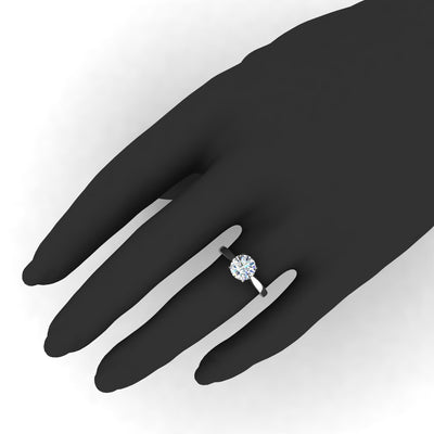 1.00 Carat D/VS Lab Round Diamond Solitaire Engagement Ring For Women