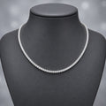 16.5ct Round Lab Diamond Tennis Necklace – 9K Gold, D/VVS