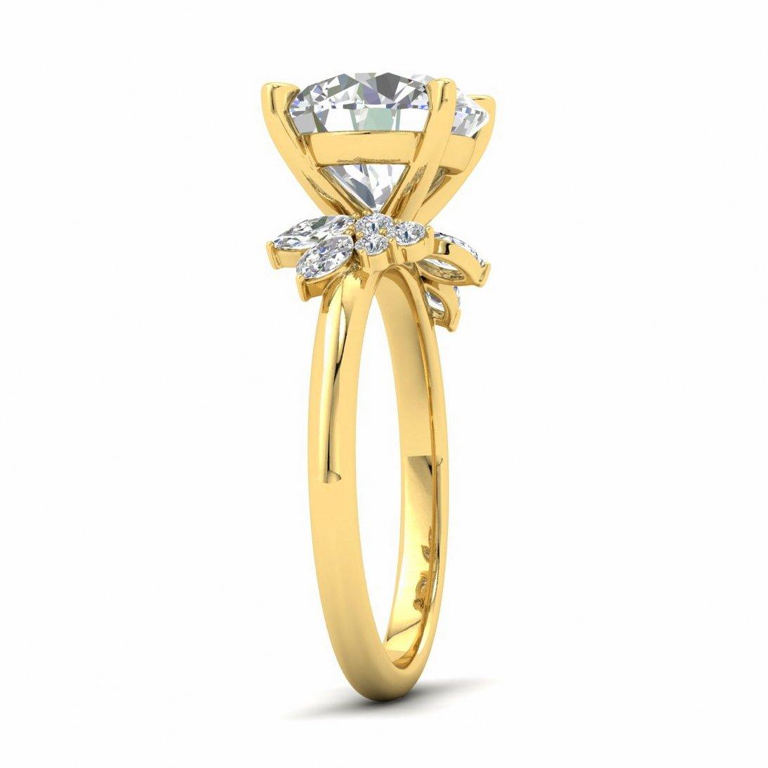 Clearance - IGI Certified 6.00ct - 7.00ct Lab Grown Round Diamond Trilogy Engagement Ring in 18k Yellow Gold