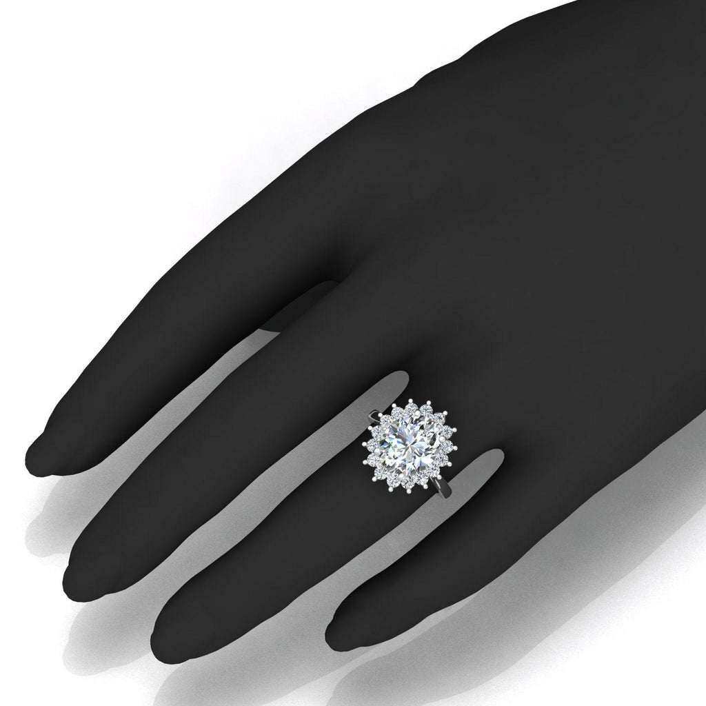RRP £4000 3.50CT F/VS IGI Certified Diamond Oval Cut Cluster Engagement Ring in Platinum