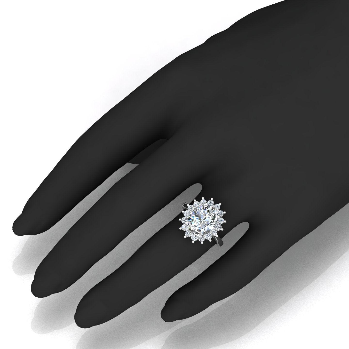 RRP £4000 3.50CT F/VS IGI Certified Diamond Oval Cut Cluster Engagement Ring in Platinum