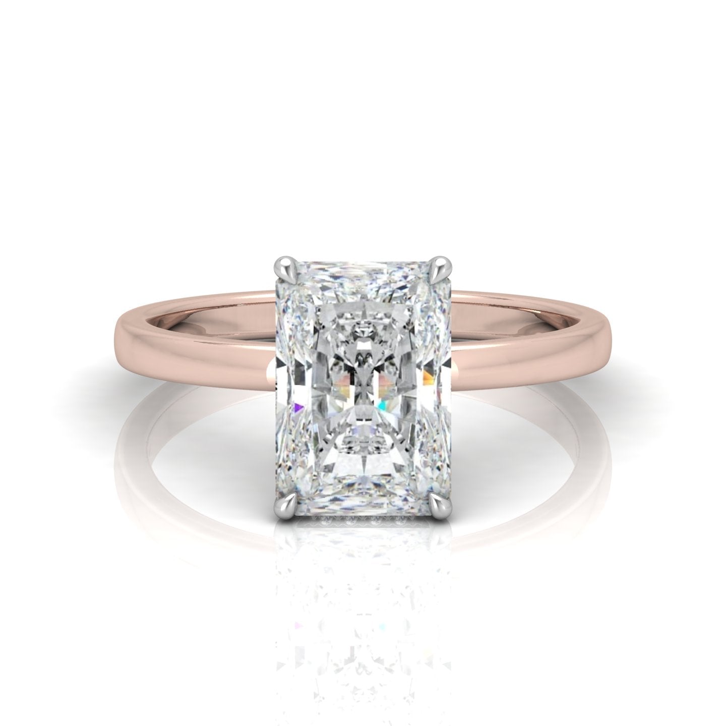 Classic Solitaire Hidden Halo Engagement Ring