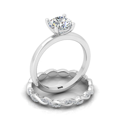 Certified Classic Round Diamond Solitaire Engagement Ring With Twisted Band 1.50Ct E/VS