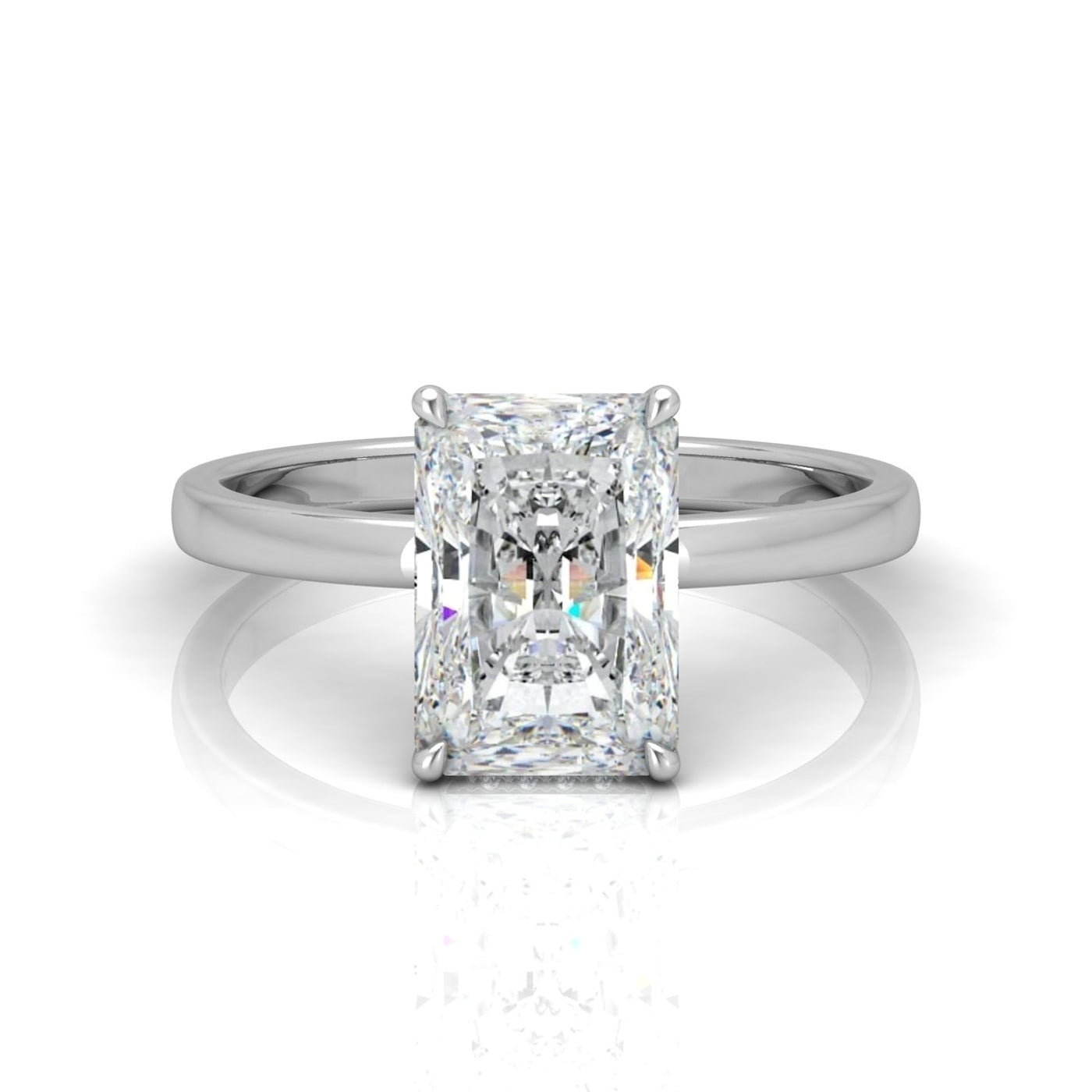 Classic Solitaire Hidden Halo Engagement Ring