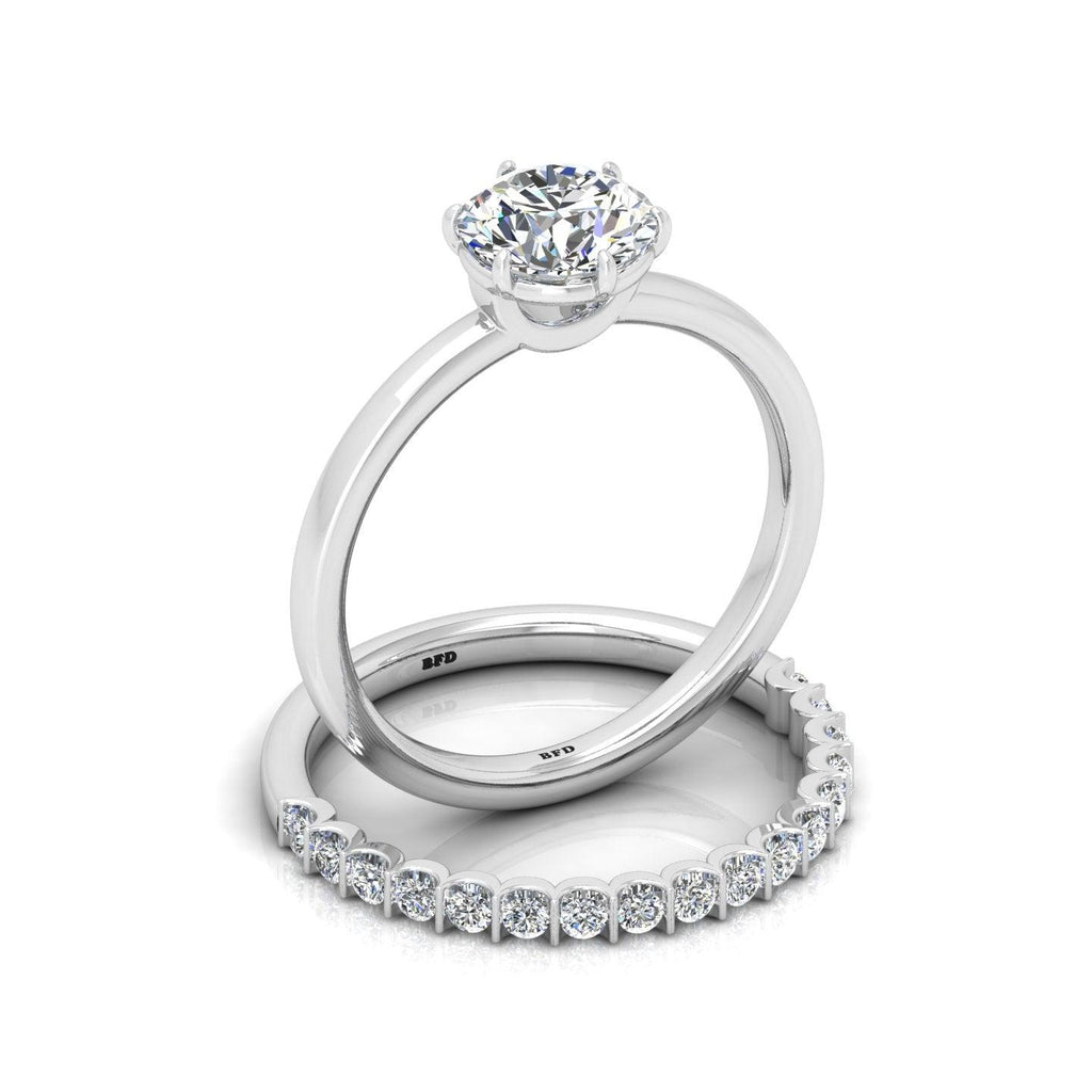 Certified Classic Round Diamond Solitaire Engagement Ring With Matching Band 1.50Ct E/VS