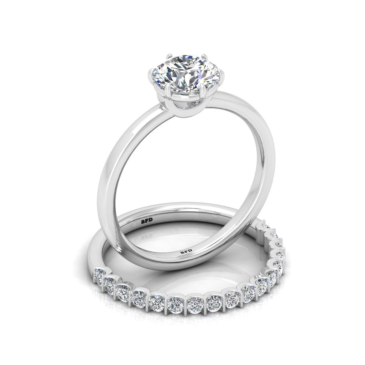 Certified Classic Round Diamond Solitaire Engagement Ring With Matching Band 1.50Ct E/VS