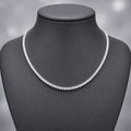 18ct Round Lab Diamond Tennis Necklace – 9K Gold, D/VVS