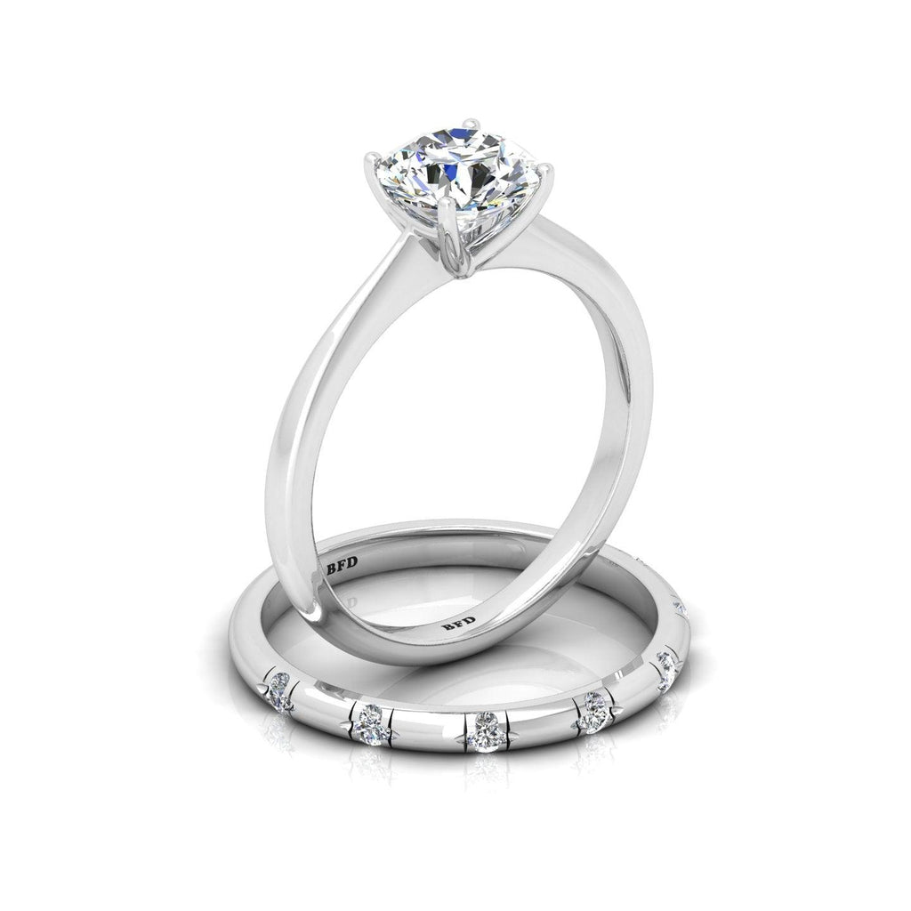Certified Classic Round Diamond Solitaire Engagement Ring With Band 1.20Ct E/VS