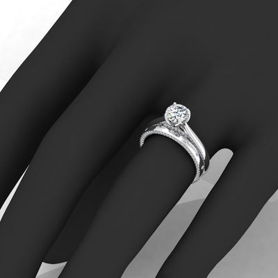 Certified Classic Round Diamond Bridal Set Engagement Ring With Matching Band 2.00Carat E/VS