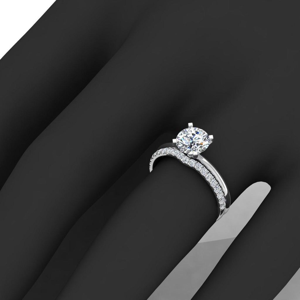 Certified Round Diamond Solitaire Ring With Matching Band 1.50Carat E/VS