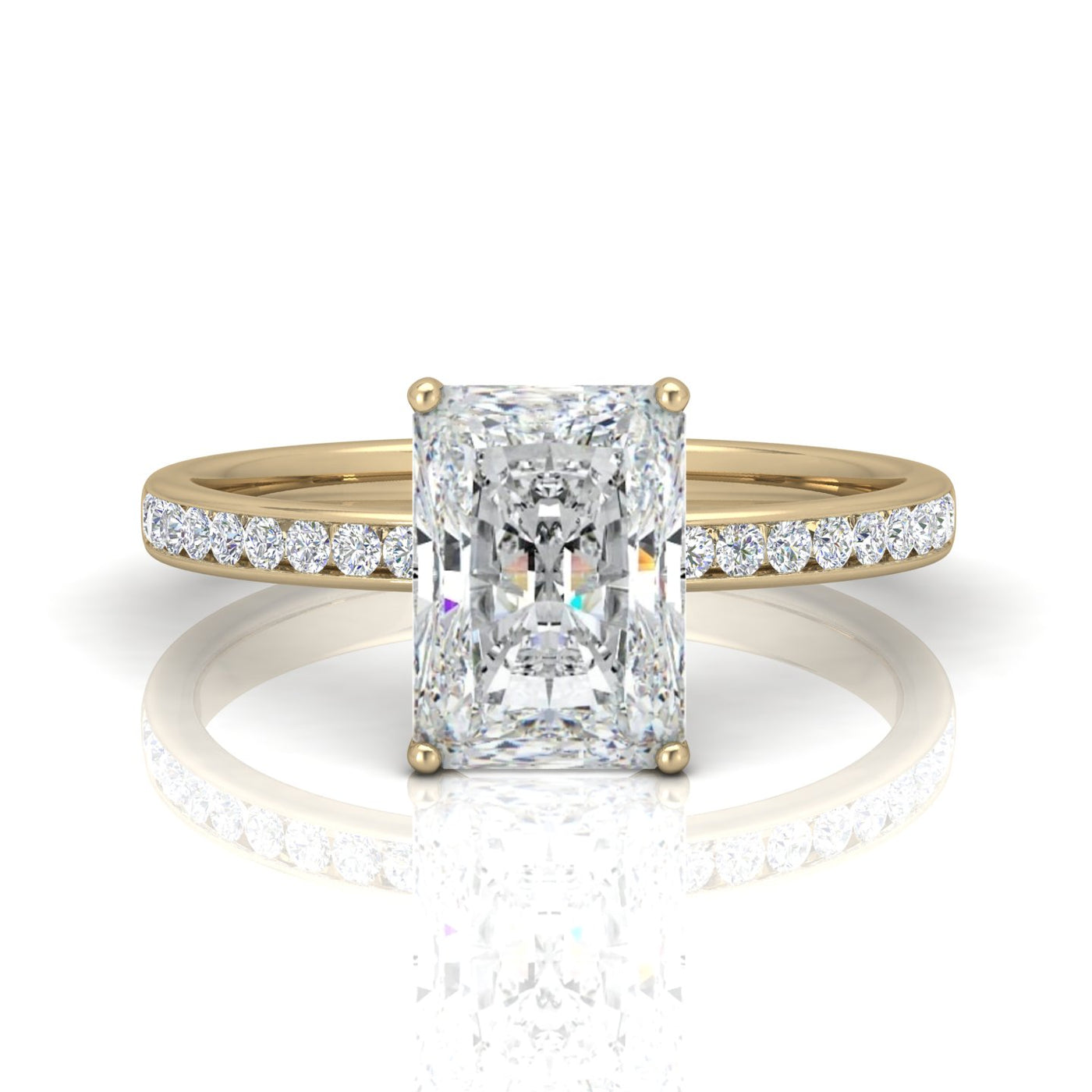 Channel Set Radiant Diamond Engagement Ring