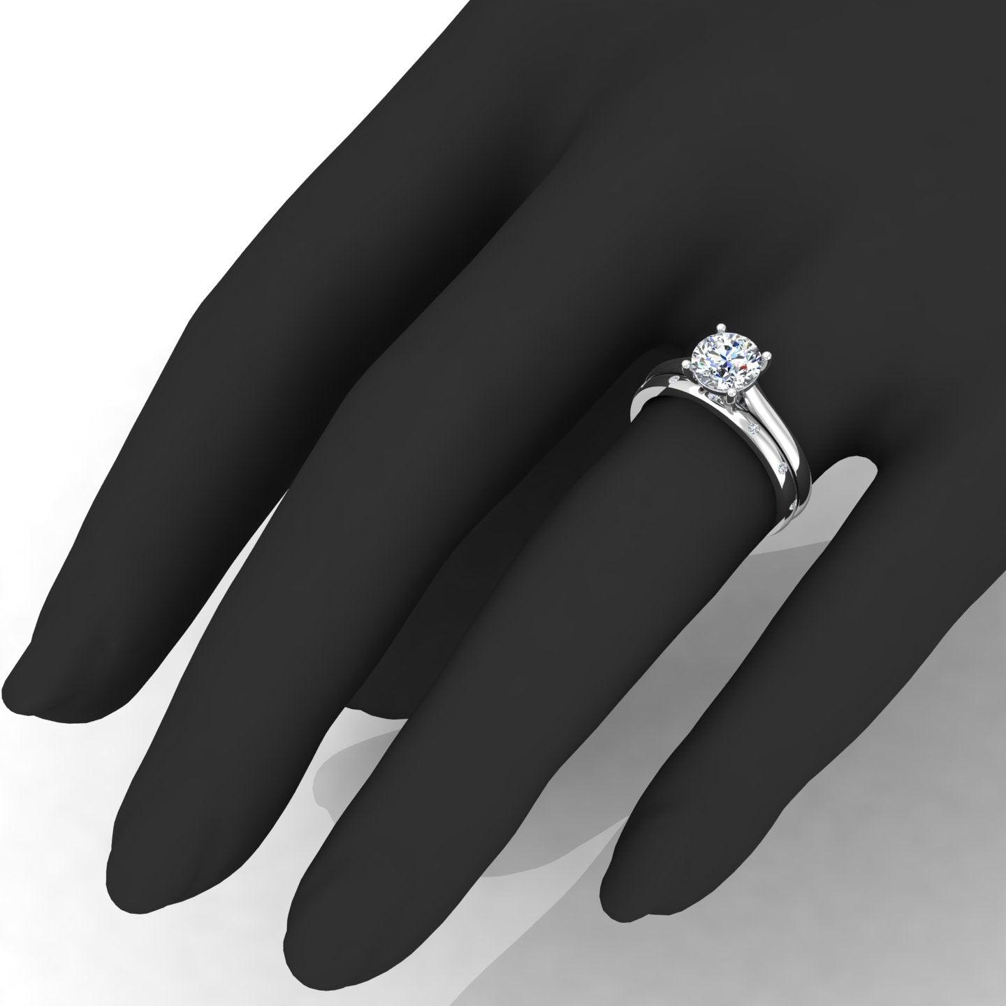 Certified Classic Round Diamond Solitaire Engagement Ring With Band 1.20ct E/VS