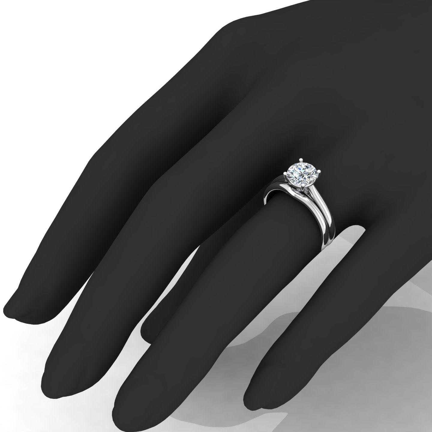 Certified Round Diamond Solitaire Engagement Ring with Matching Band 1.00Carat E/VS