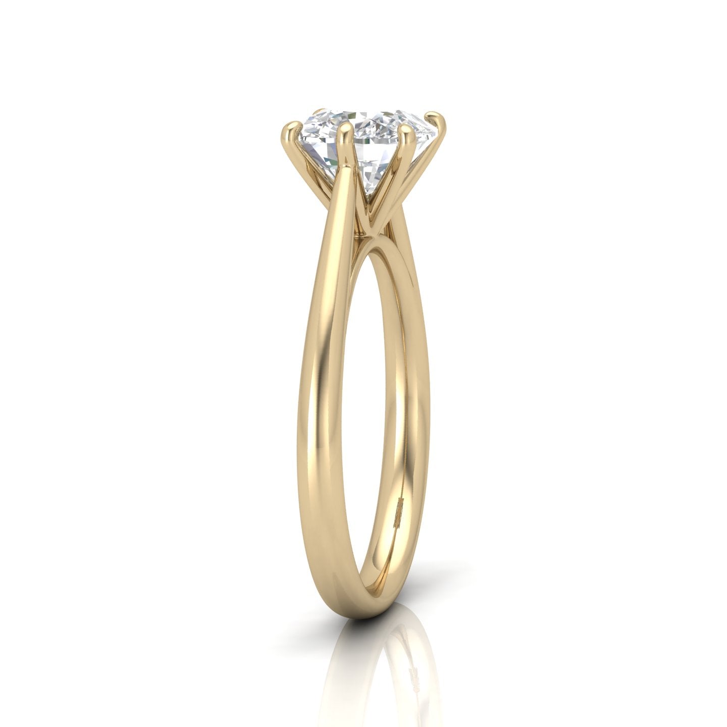 Cushion Diamond Cathedral Solitaire Ring