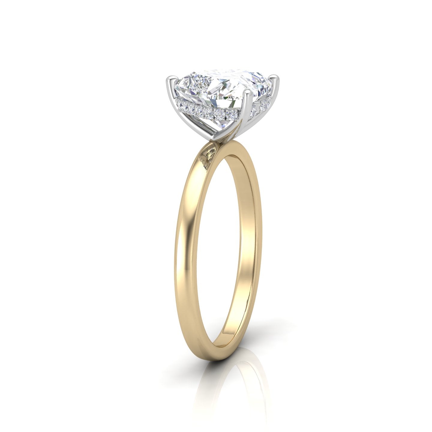 F/VS 4.20Ct Heart Diamond Hidden Halo Engagement Ring