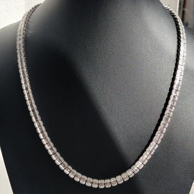 Round & Baguette Diamond Designer Necklaces